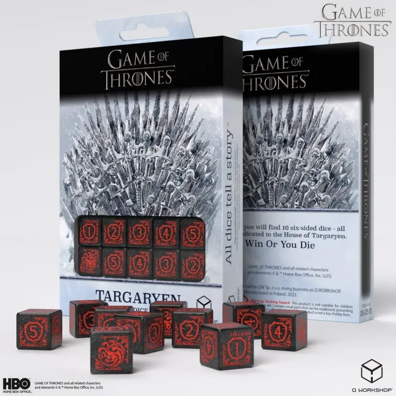 Cover: 5907699497720 | Game of Thrones. Targaryen 10xD6 Dice Set. | Game of Thrones | 2025
