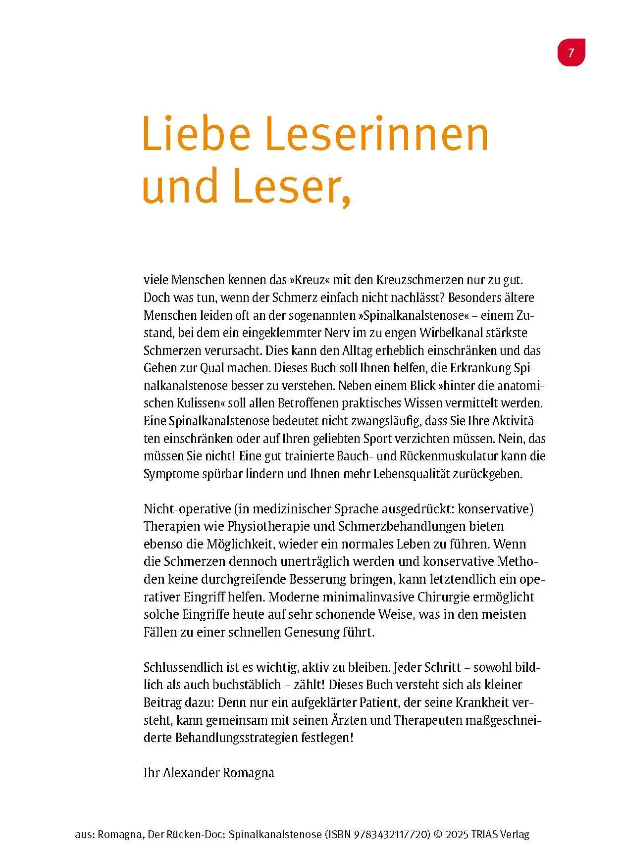 Bild: 9783432117720 | Der Rücken-Doc: Spinalkanalstenose | Alexander Romagna | Taschenbuch