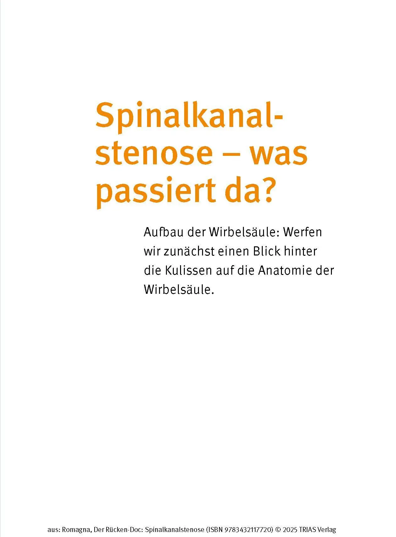 Bild: 9783432117720 | Der Rücken-Doc: Spinalkanalstenose | Alexander Romagna | Taschenbuch