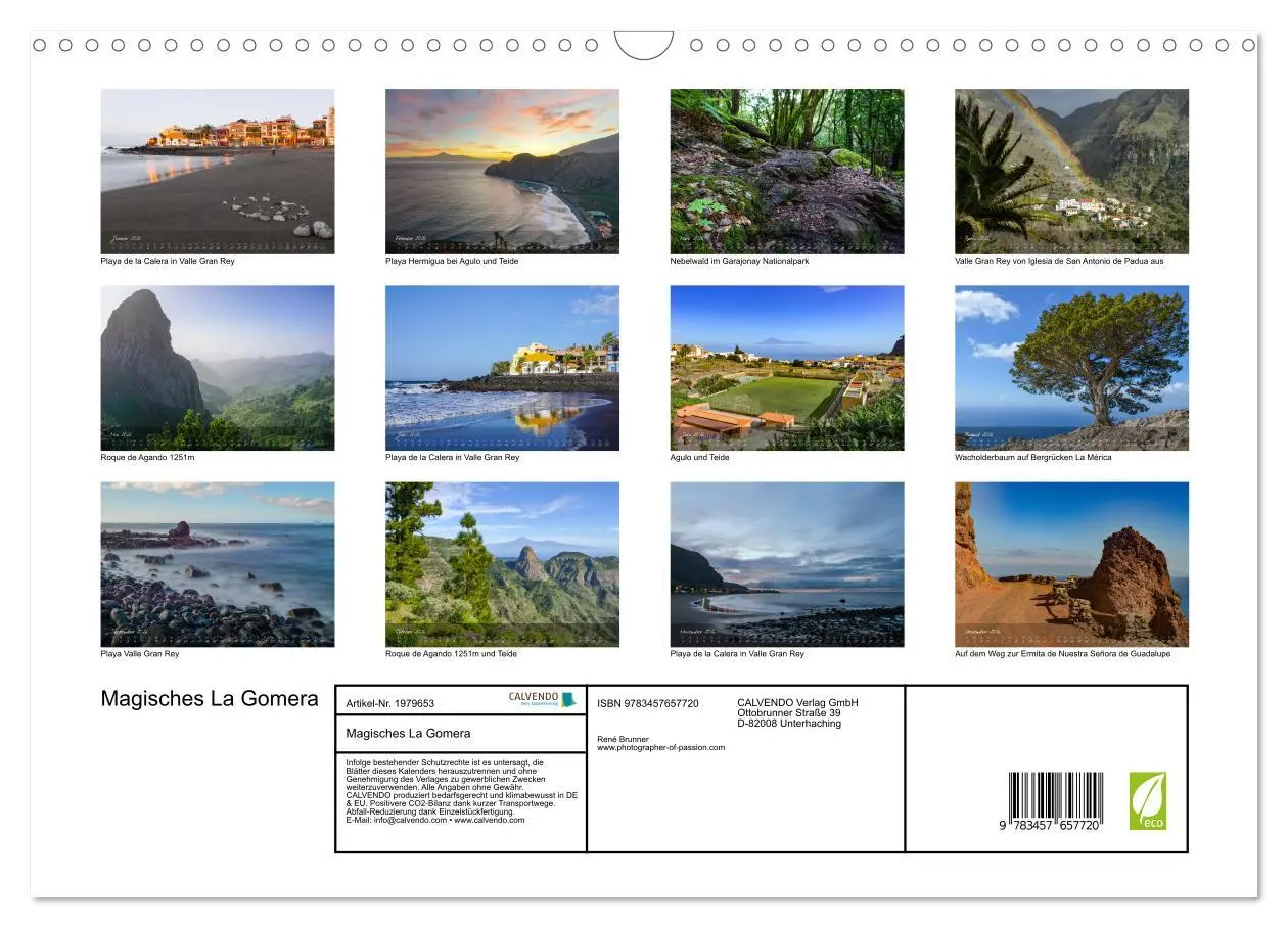 Bild: 9783457657720 | Magisches La Gomera (Wandkalender 2026 DIN A3 quer), CALVENDO...