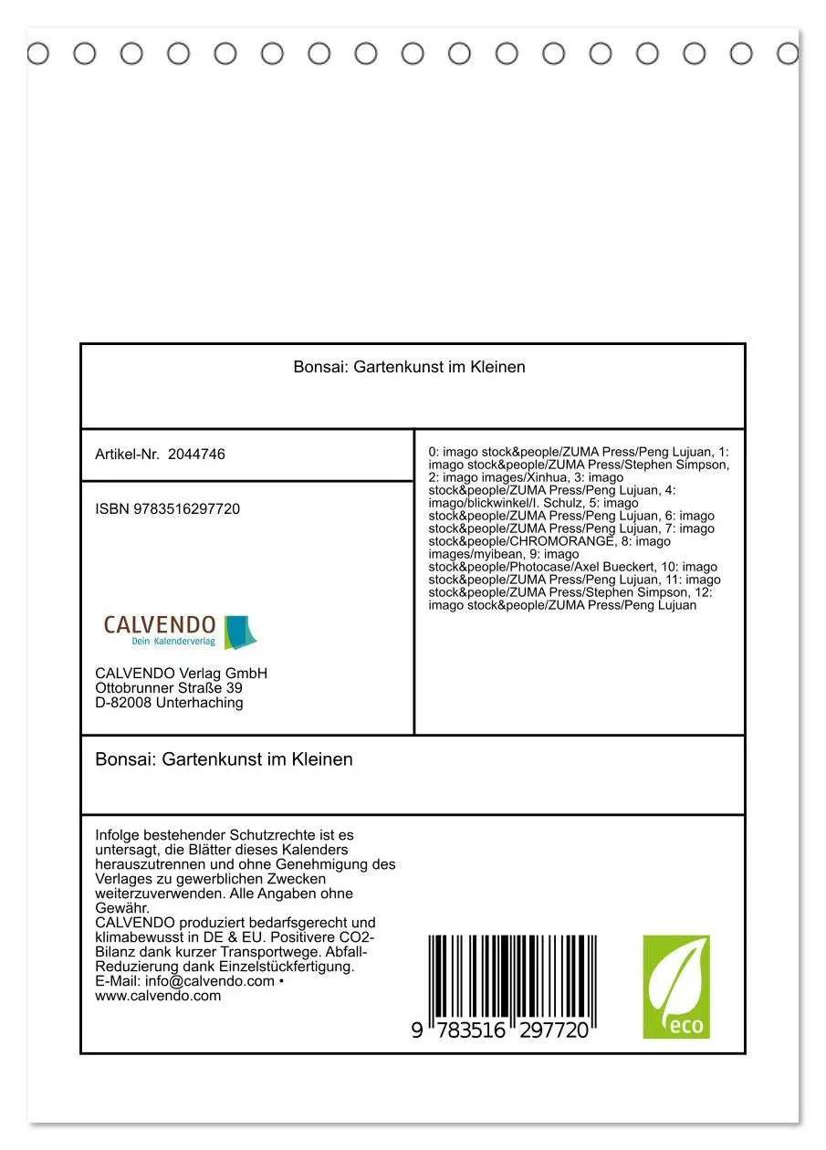 Bild: 9783516297720 | Bonsai: Gartenkunst im Kleinen (Tischkalender 2026 DIN A5 hoch),...