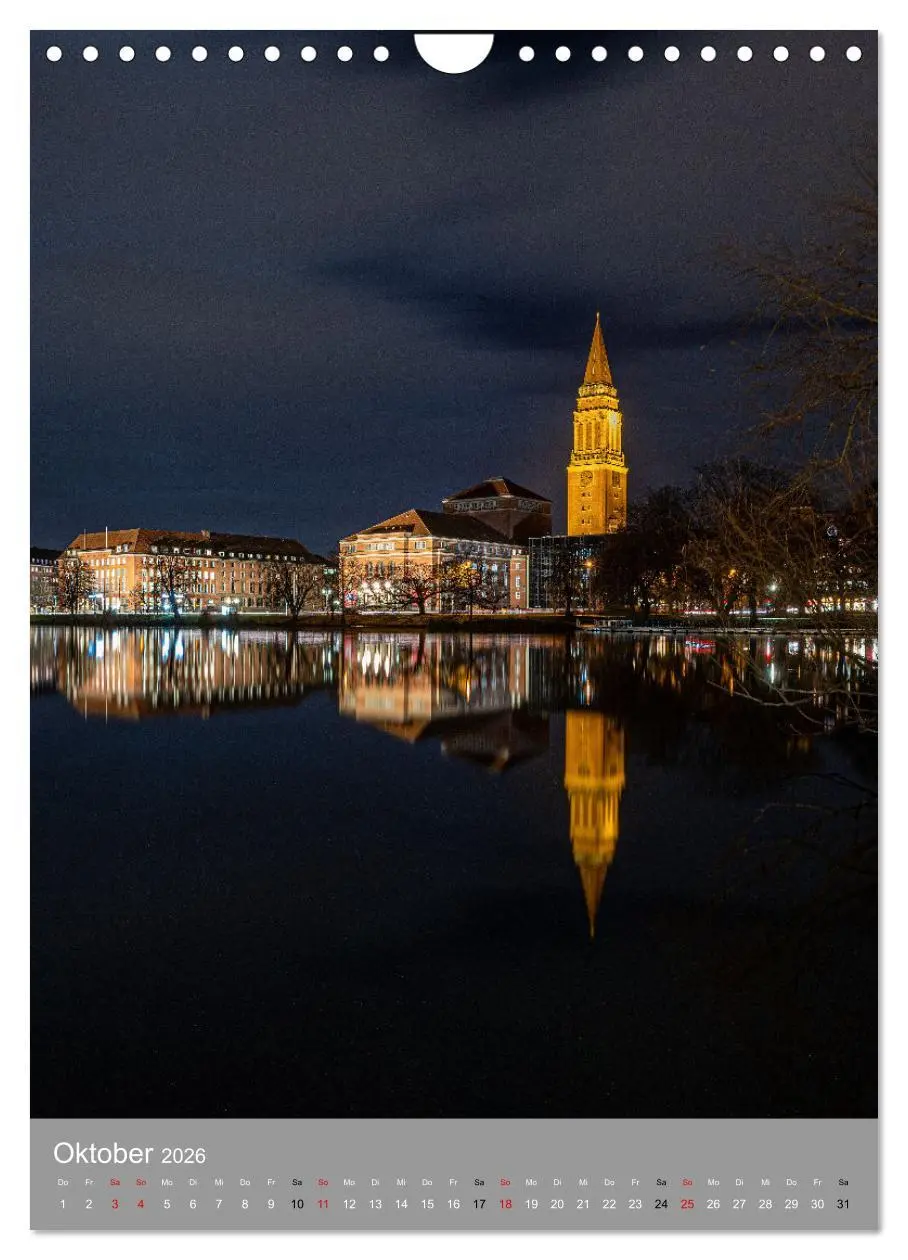 Bild: 9783516367720 | Kiel im Dunkeln. (Wandkalender 2026 DIN A4 hoch), CALVENDO...