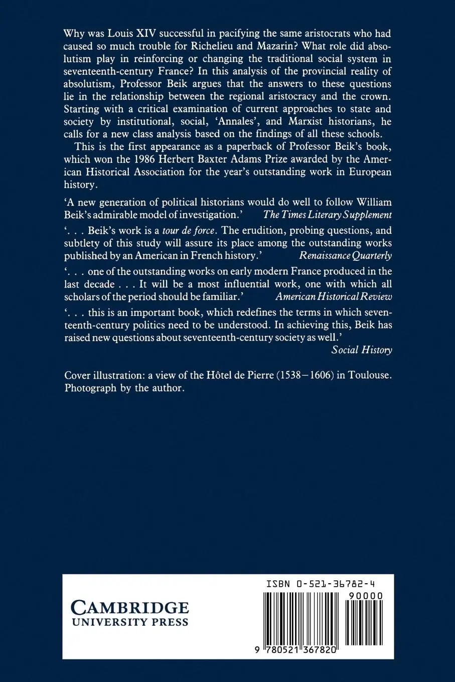 Rückseite: 9780521367820 | Absolutism and Society in Seventeenth-Century France | William Beik