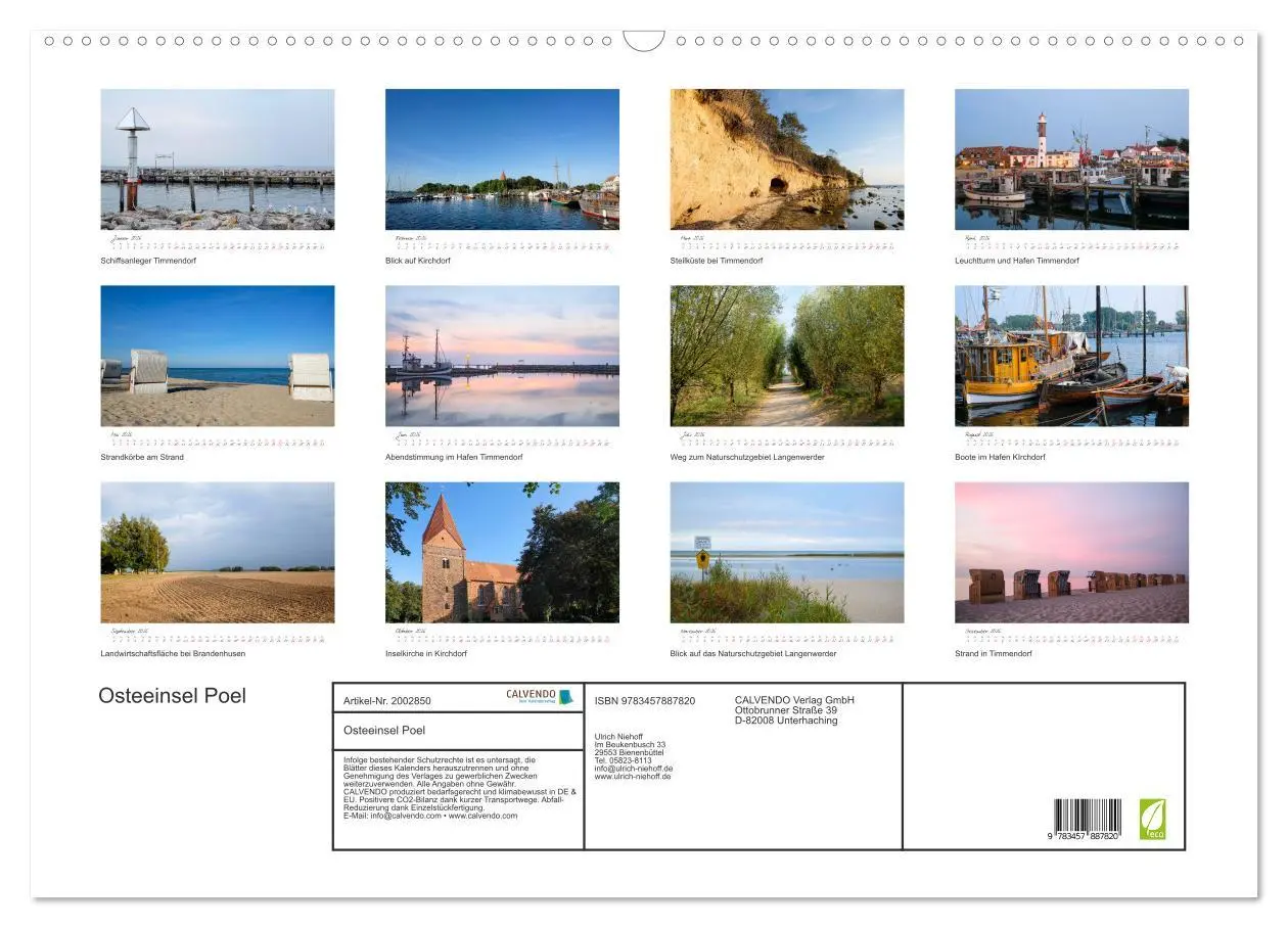 Bild: 9783457887820 | Osteeinsel Poel (Wandkalender 2026 DIN A2 quer), CALVENDO...