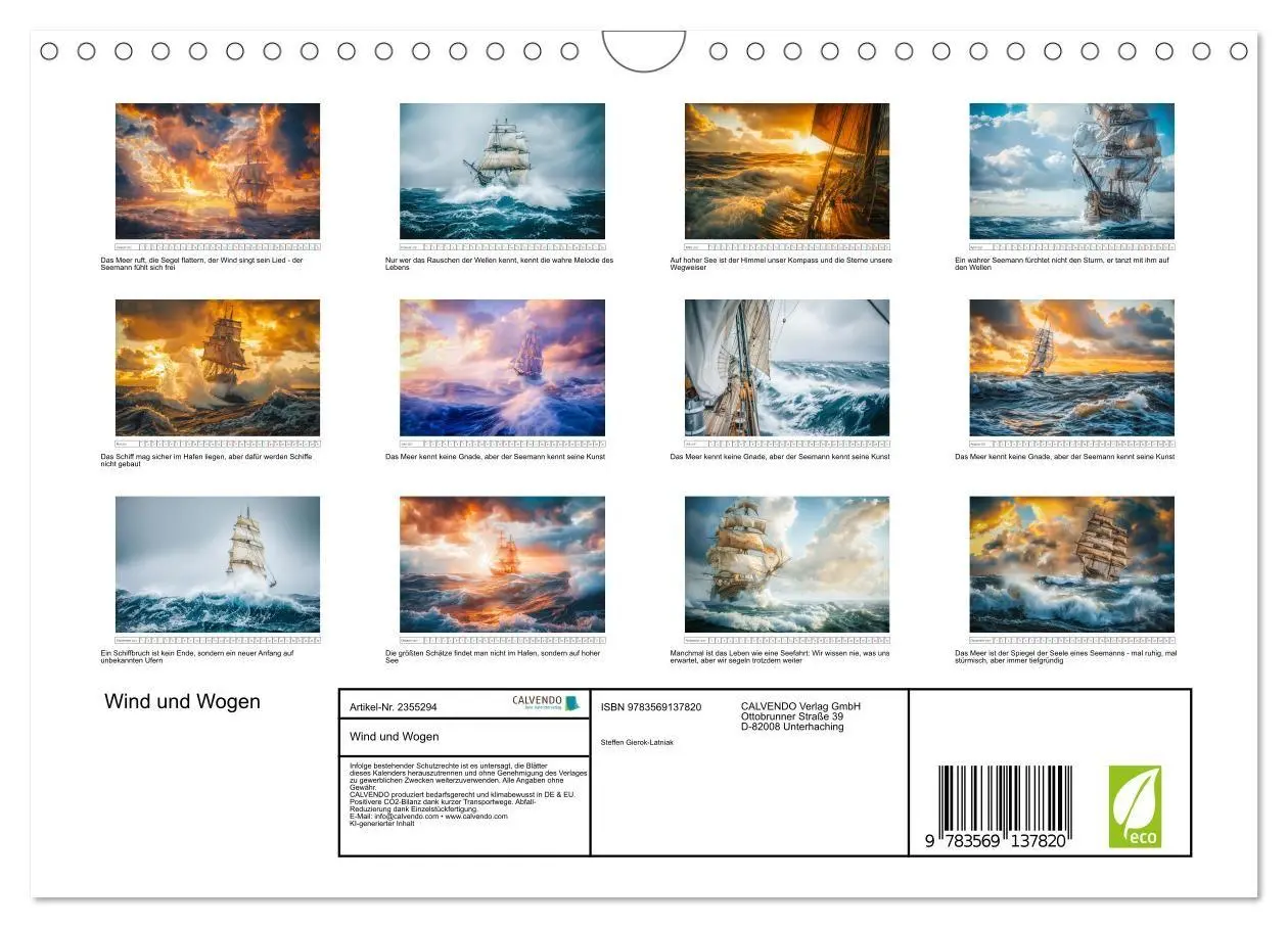 Bild: 9783569137820 | Wind und Wogen (Wandkalender 2027 DIN A4 quer), CALVENDO...