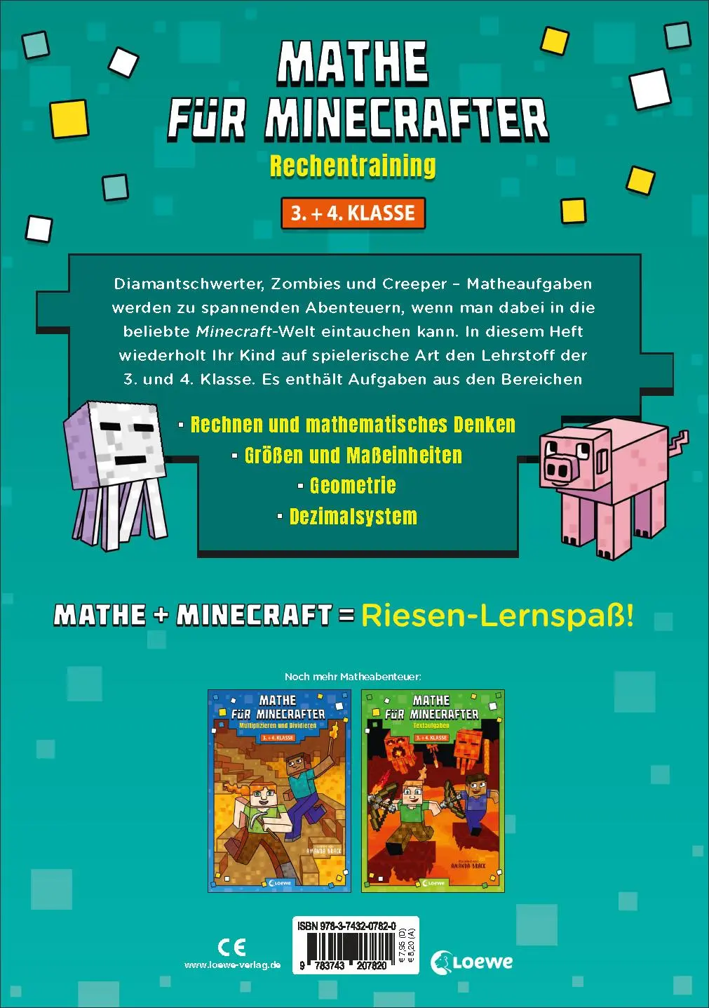 Rückseite: 9783743207820 | Mathe für Minecrafter - Rechentraining | Loewe Lernen und Rätseln