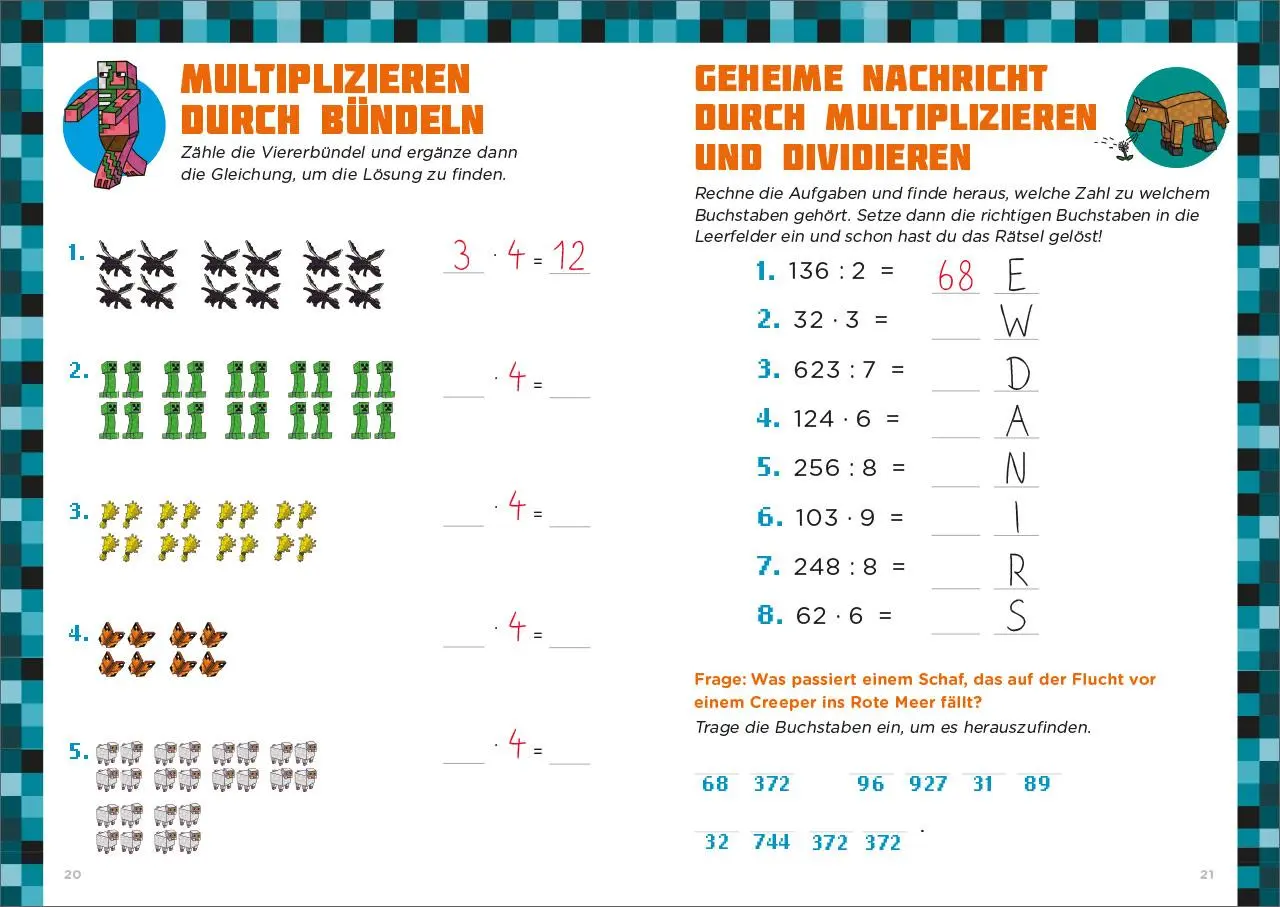 Bild: 9783743207820 | Mathe für Minecrafter - Rechentraining | Loewe Lernen und Rätseln