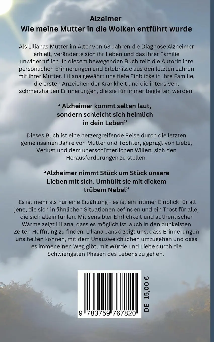 Rückseite: 9783759767820 | Alzheimer | Wie meine Mutter in die Wolken entführt wurde | Janski