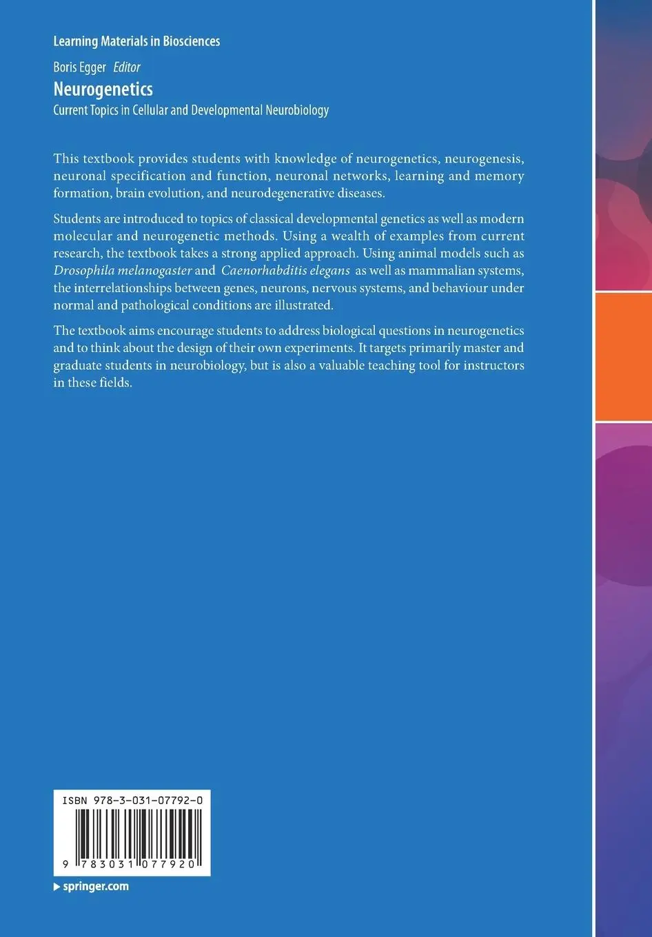 Rückseite: 9783031077920 | Neurogenetics | Boris Egger | Taschenbuch | vii | Englisch | 2022