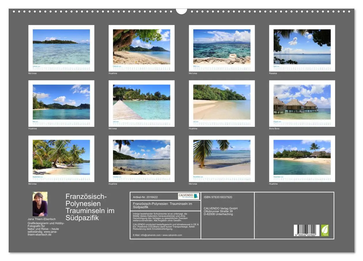 Bild: 9783516037920 | Französisch-Polynesien Trauminseln im Südpazifik (Wandkalender 2026...