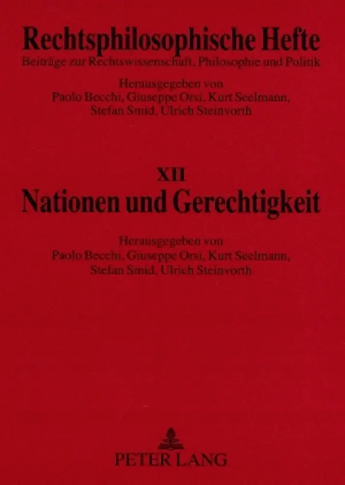 Cover: 9783631567920 | Nationen und Gerechtigkeit | Paolo Becchi (u. a.) | Taschenbuch