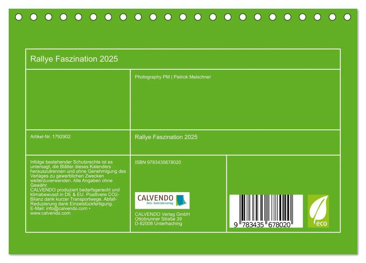 Bild: 9783435678020 | Rallye Faszination 2025 (Tischkalender 2025 DIN A5 quer), CALVENDO...