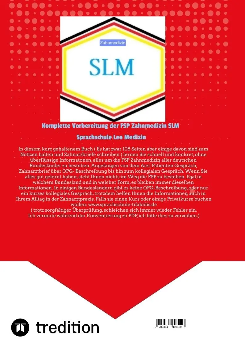 Rückseite: 9783384498120 | Komplette Vorbereitung der FSP Zahnmedizin | Leo Tifakidis | Buch
