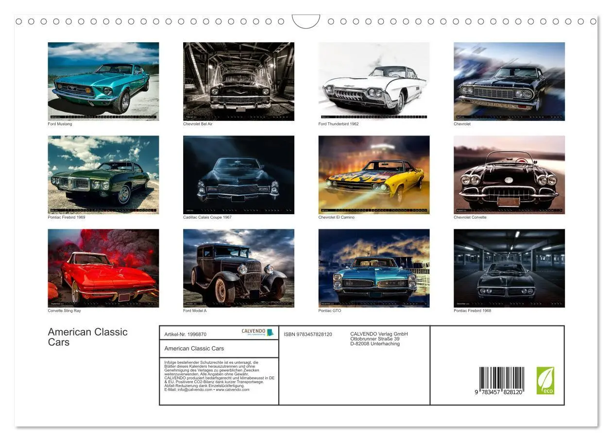 Bild: 9783457828120 | American Classic Cars (Wandkalender 2026 DIN A3 quer), CALVENDO...