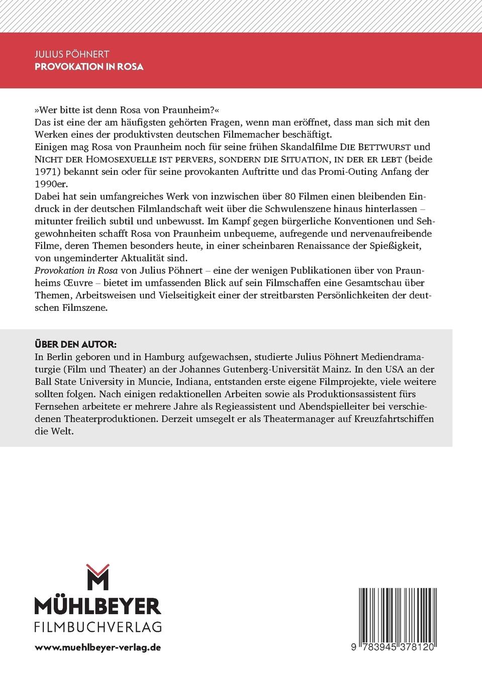 Rückseite: 9783945378120 | Provokation in Rosa | Julius Pöhnert | Taschenbuch | 212 S. | Deutsch
