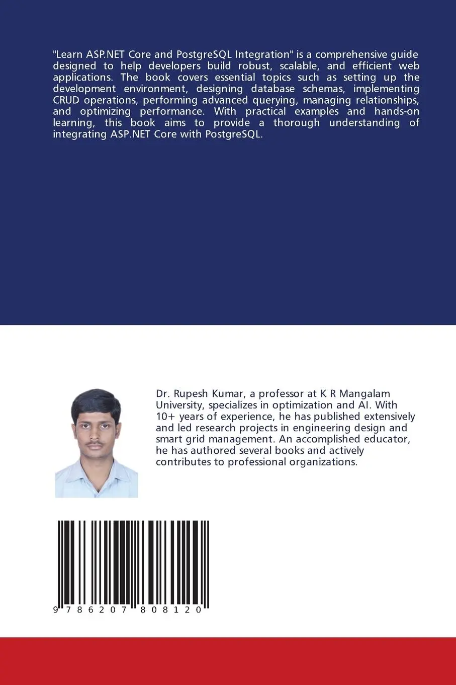 Rückseite: 9786207808120 | Learn ASP.NET Core and PostgreSQL Integration | Tipu (u. a.) | Buch