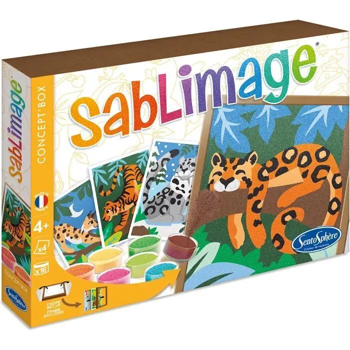 Cover: 3373910088220 | SENTOSPHÈRE - Sandbilder Raubkatzen | Kit (Bastelset) | Deutsch | 2025
