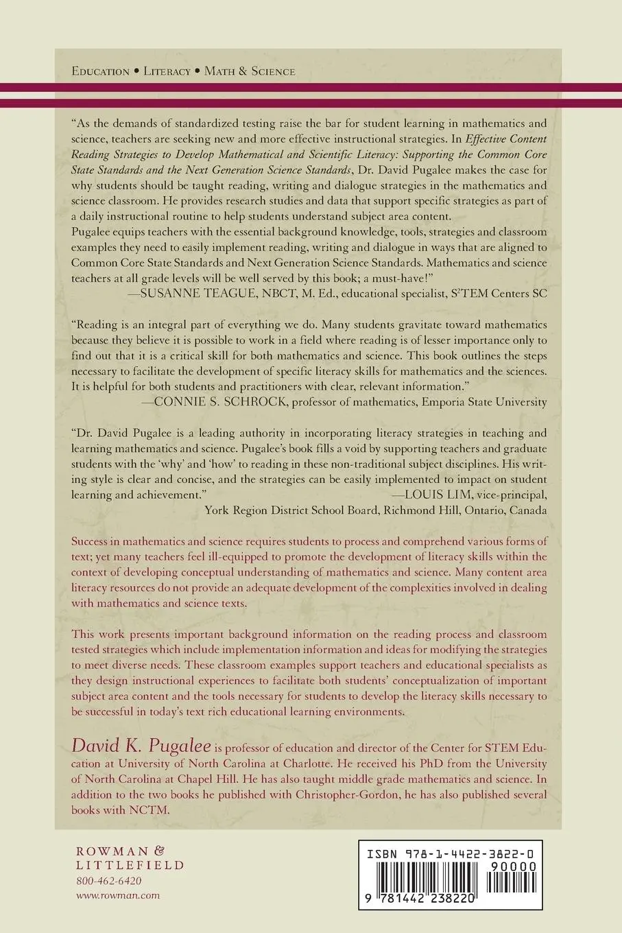 Rückseite: 9781442238220 | Effective Content Reading Strategies to Develop Mathematical and...