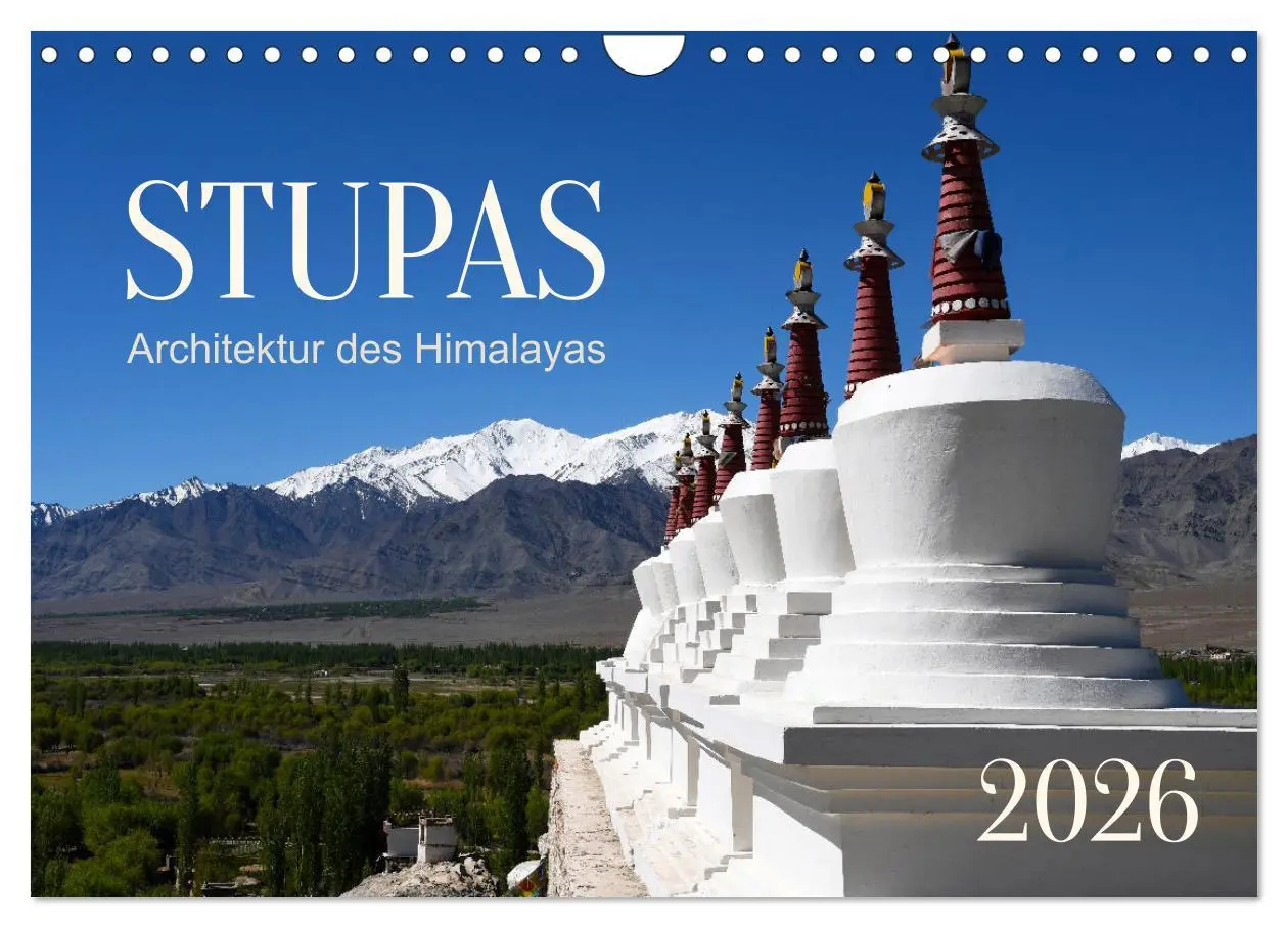 Cover: 9783457368220 | Stupas - Architektur des Himalayas (Wandkalender 2026 DIN A4 quer),...