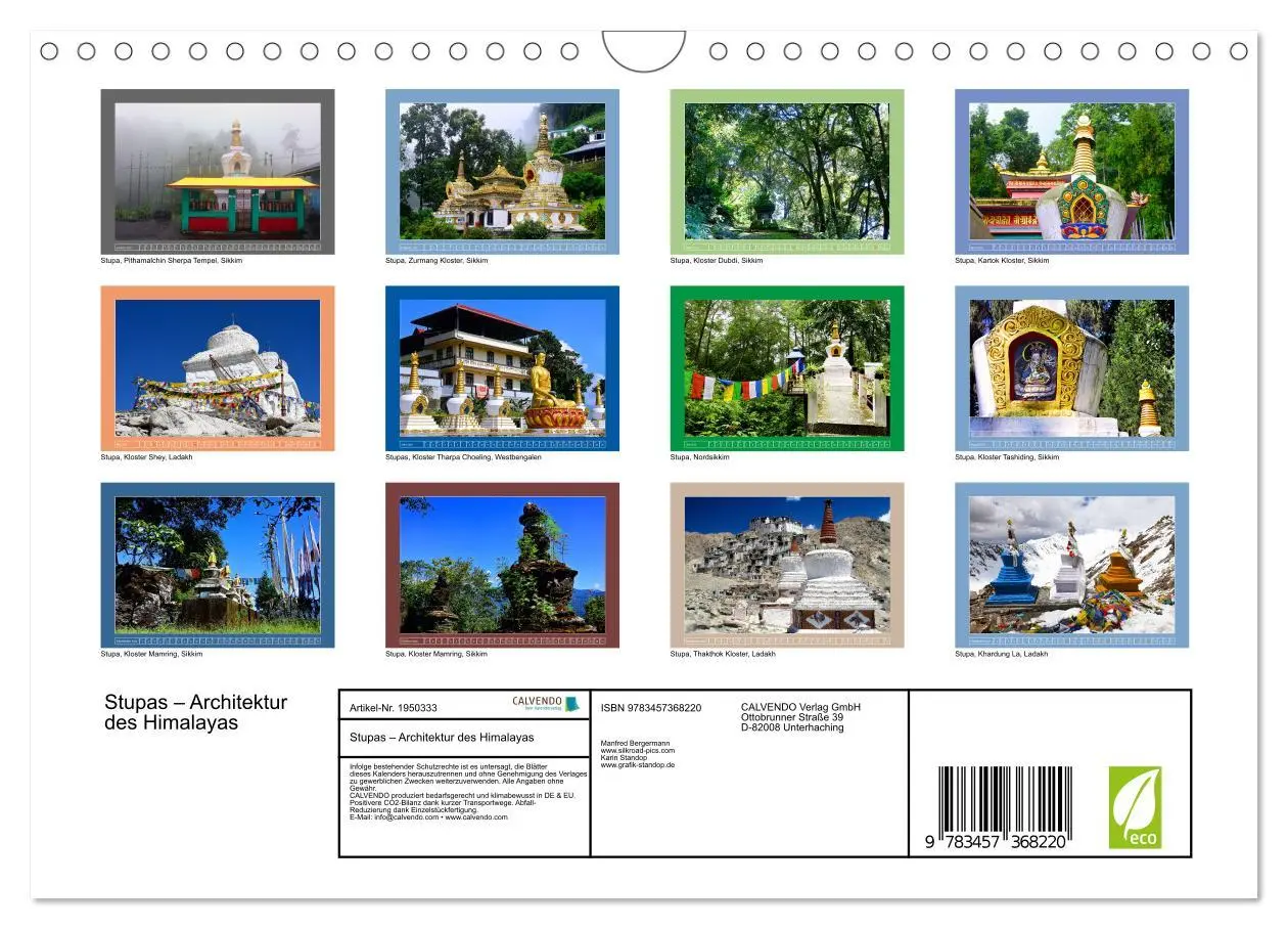 Bild: 9783457368220 | Stupas - Architektur des Himalayas (Wandkalender 2026 DIN A4 quer),...