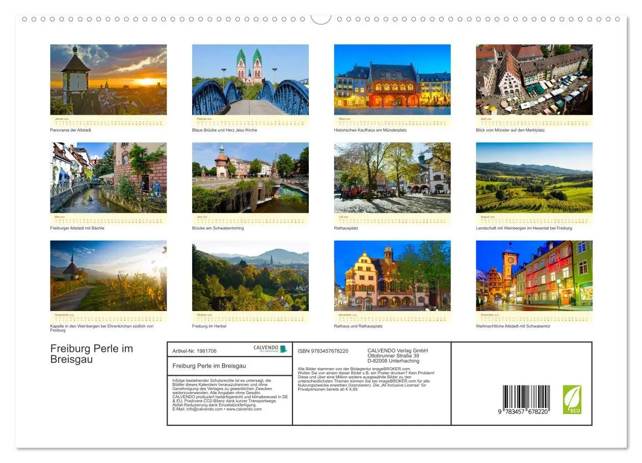 Bild: 9783457678220 | Freiburg Perle im Breisgau (hochwertiger Premium Wandkalender 2026...