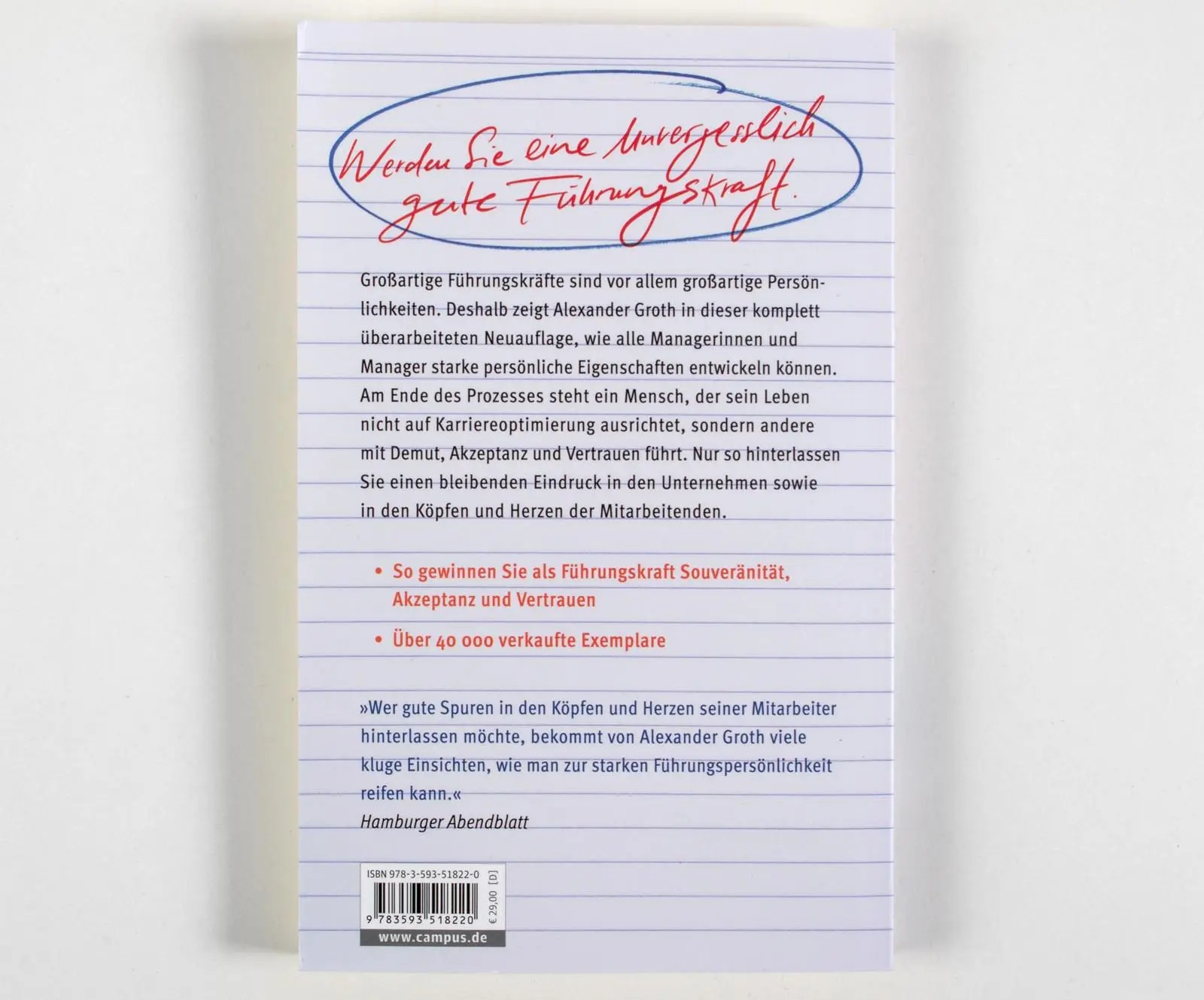 Rückseite: 9783593518220 | Der Chef, den ich nie vergessen werde | Alexander Groth | Taschenbuch