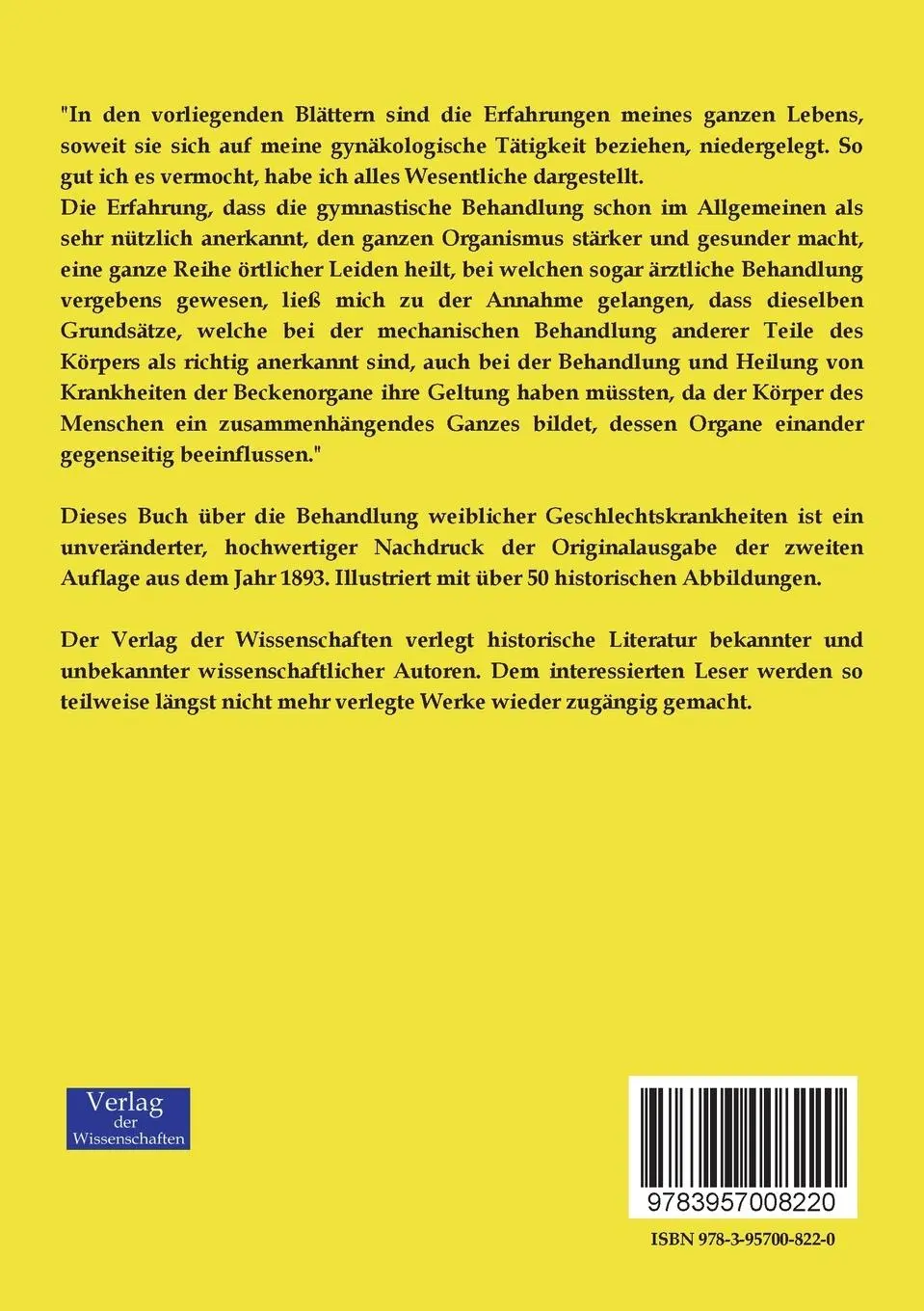 Rückseite: 9783957008220 | Behandlung weiblicher Geschlechtskrankheiten | Thure Brandt | Buch