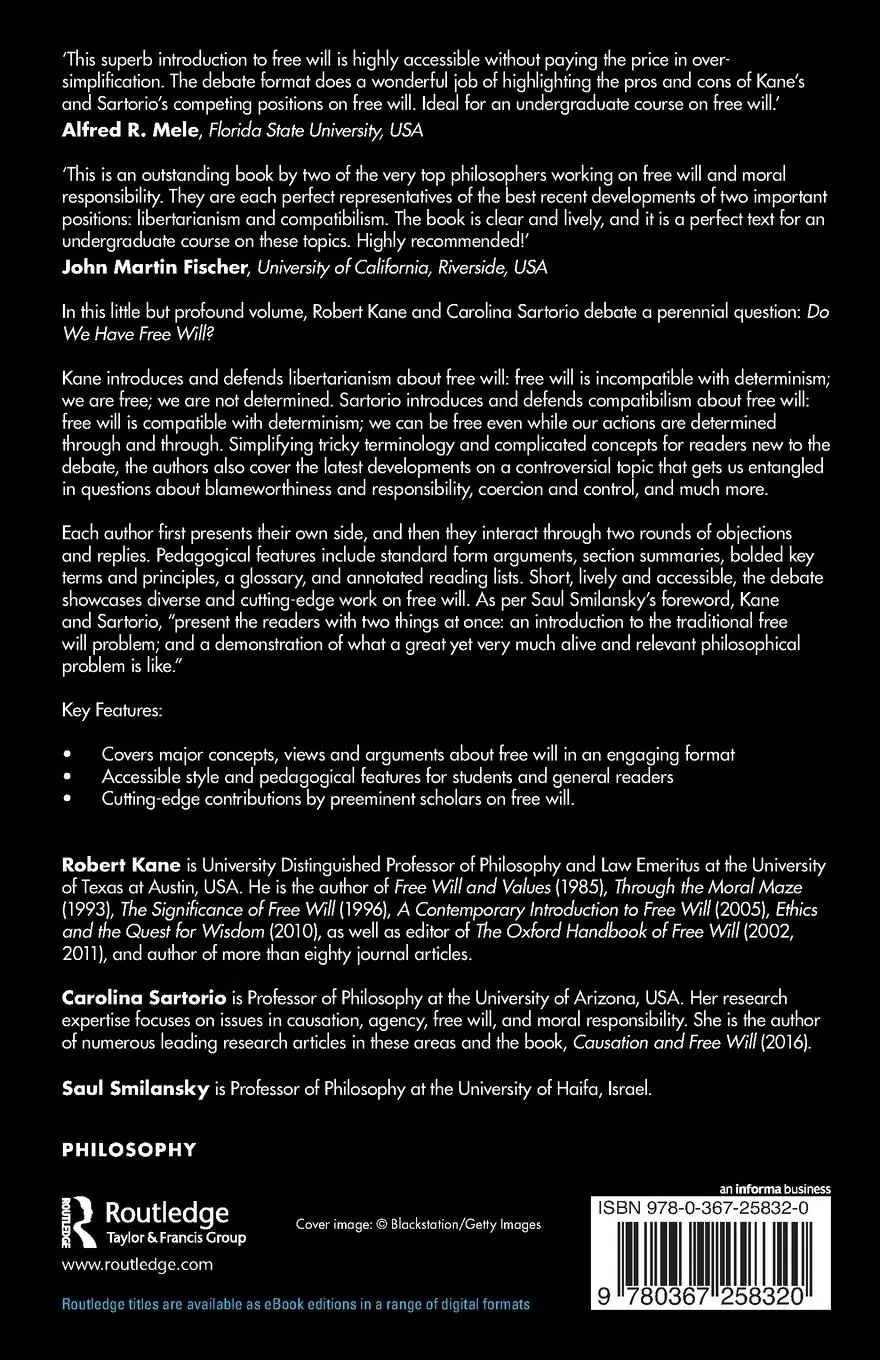 Rückseite: 9780367258320 | Do We Have Free Will? | A Debate | Robert H Kane (u. a.) | Taschenbuch