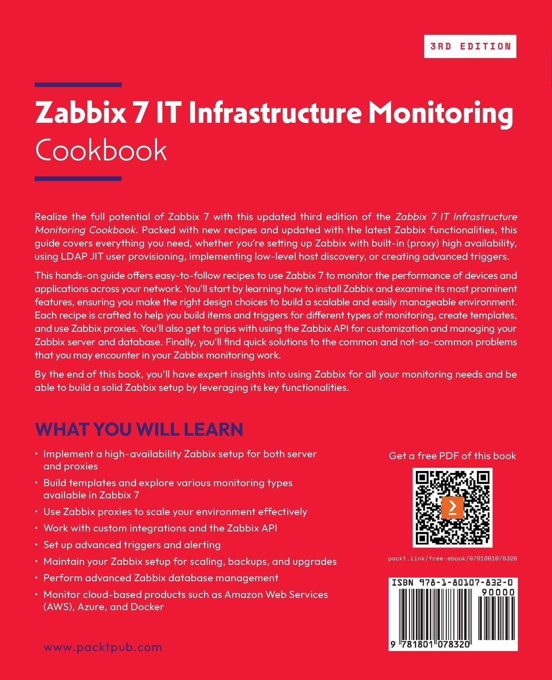 Rückseite: 9781801078320 | Zabbix 7 IT Infrastructure Monitoring Cookbook - Third Edition | Buch