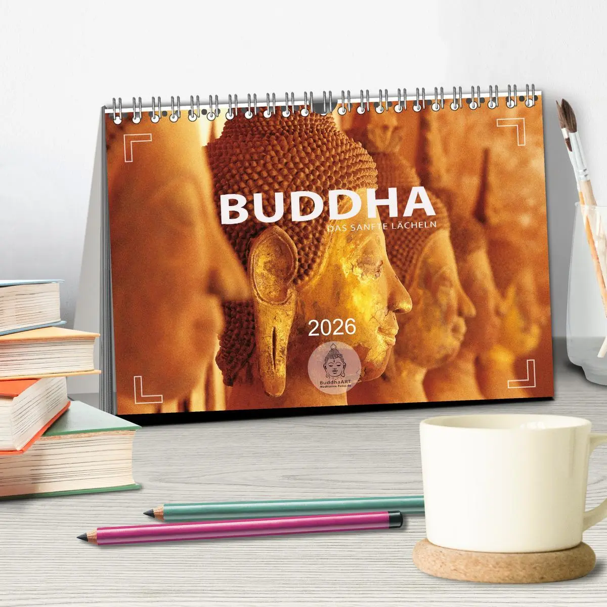 Bild: 9783457598320 | BUDDHA - Ein sanftes Lächeln (Tischkalender 2026 DIN A5 quer),...