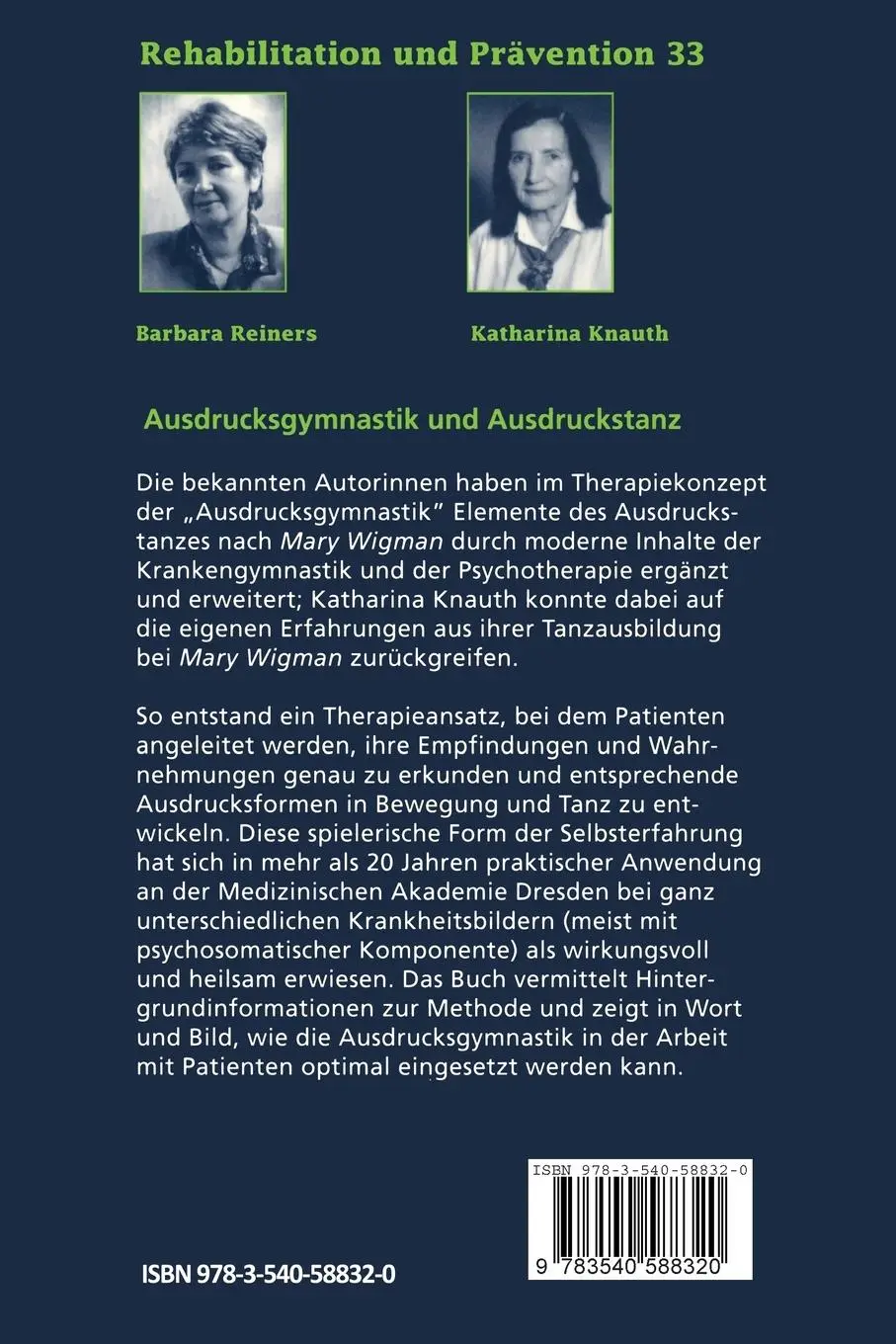 Rückseite: 9783540588320 | Ausdrucksgymnastik und Ausdruckstanz | Tanzen bildet die Sinne | Buch
