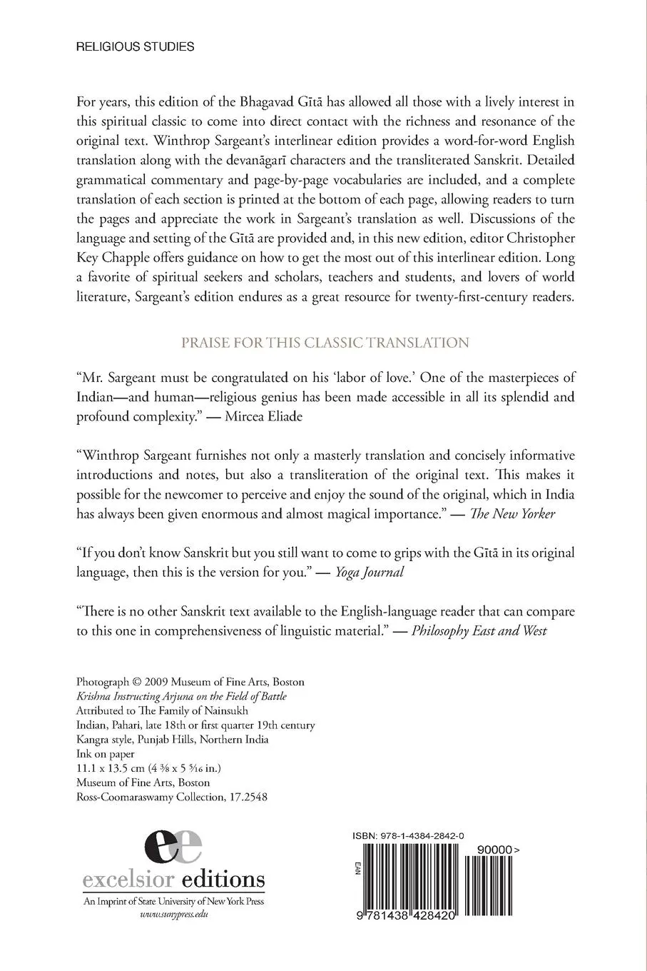 Rückseite: 9781438428420 | The Bhagavad Gītā | Twenty-Fifth-Anniversary Edition | Buch