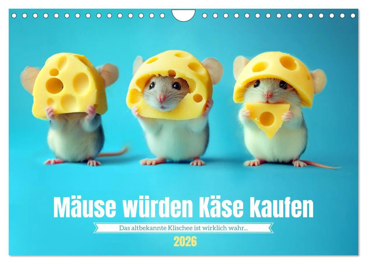Cover: 9783457278420 | Mäuse würden Käse kaufen (Wandkalender 2026 DIN A4 quer), CALVENDO...