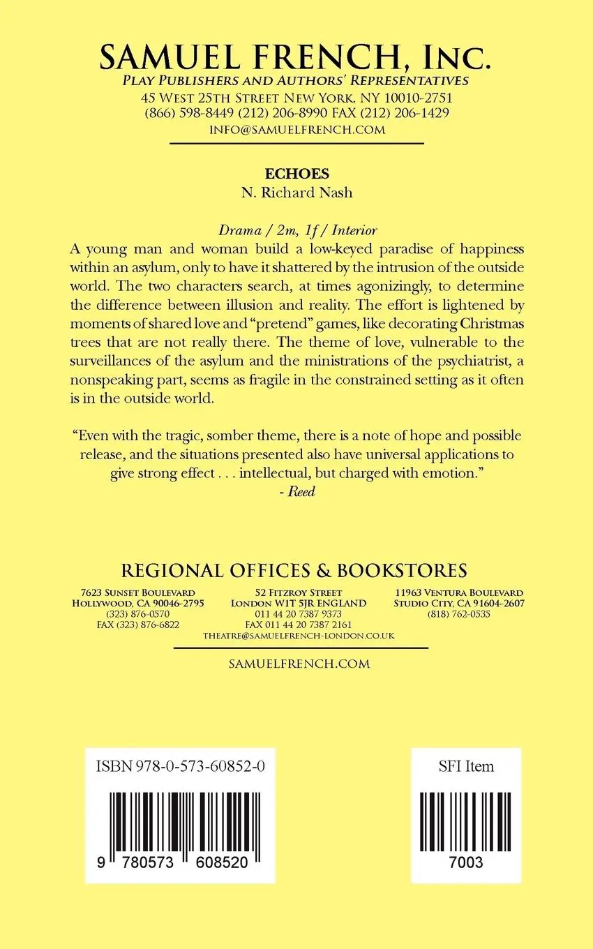 Rückseite: 9780573608520 | Echoes | N. Richard Nash | Taschenbuch | Kartoniert / Broschiert
