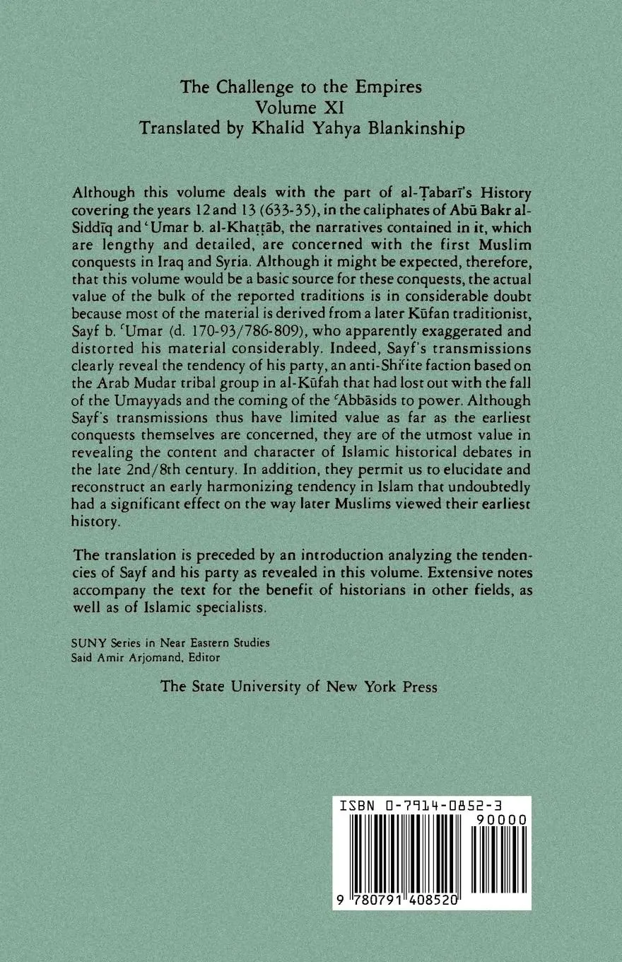 Rückseite: 9780791408520 | The History of al-¿abar¿ Vol. 11 | Taschenbuch | Englisch | 1993
