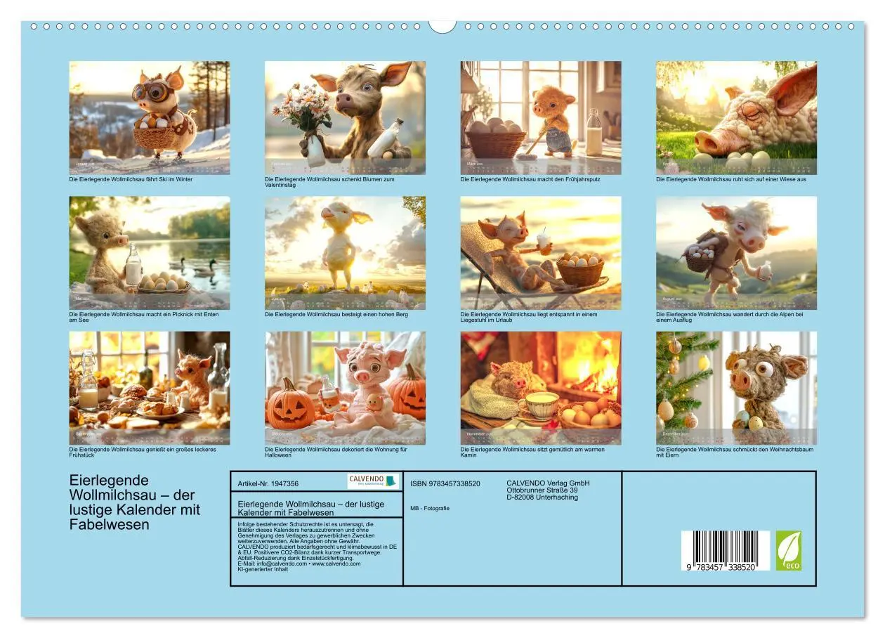 Bild: 9783457338520 | Eierlegende Wollmilchsau - der lustige Kalender mit Fabelwesen...