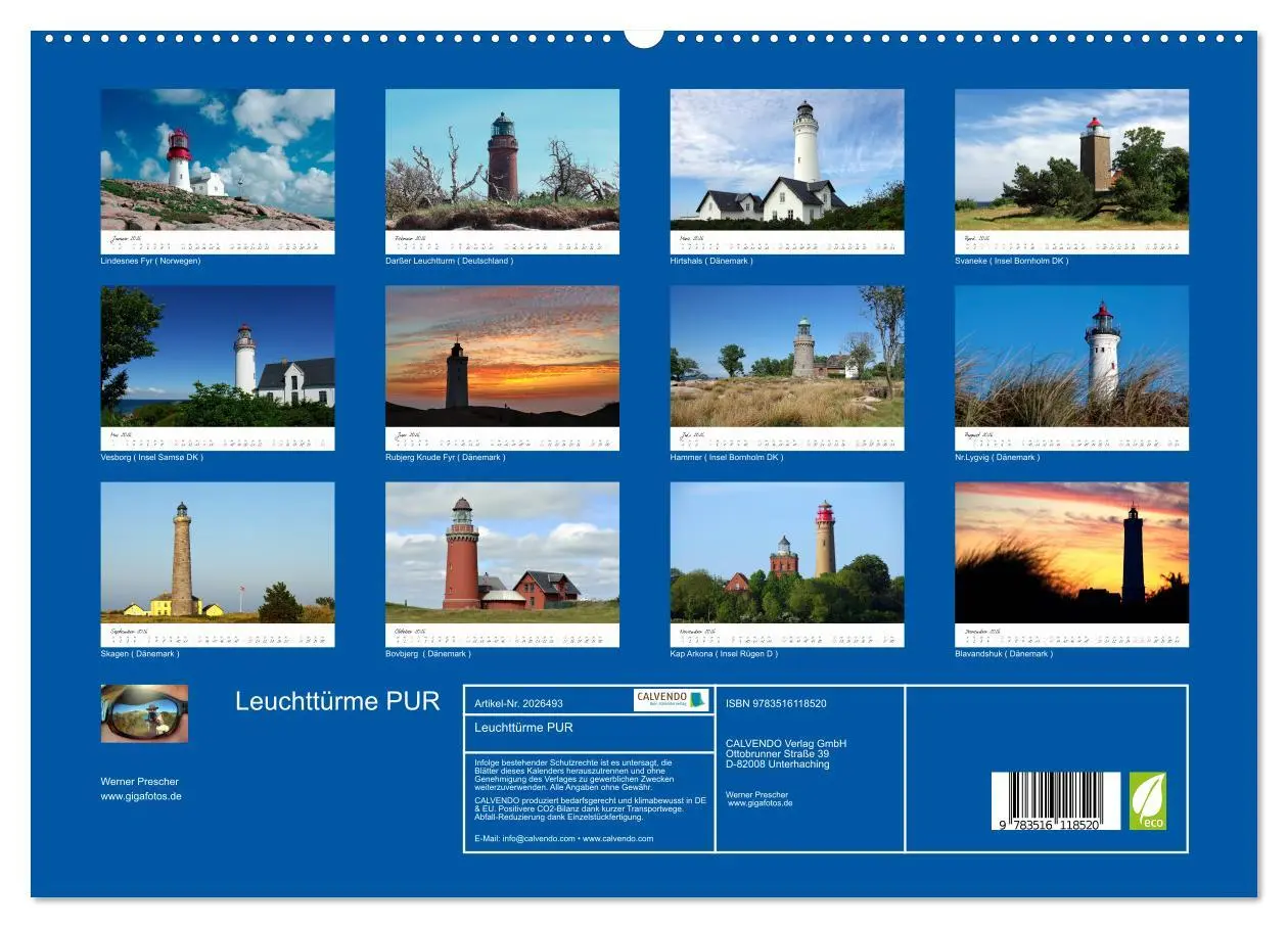 Bild: 9783516118520 | Leuchttürme PUR (hochwertiger Premium Wandkalender 2026 DIN A2...