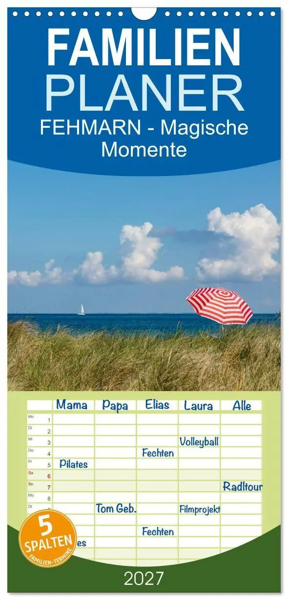 Cover: 9783594338520 | Familienplaner 2027 - FEHMARN - Magische Momente mit 5 Spalten...
