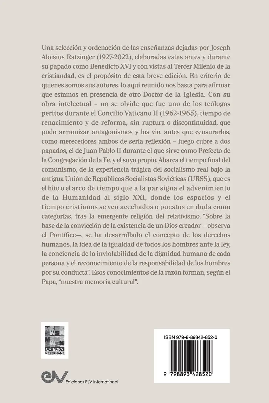 Rückseite: 9798893428520 | VOZ Y CAMINOS. Los grandes temas del siglo XXI en la obra de Joseph...