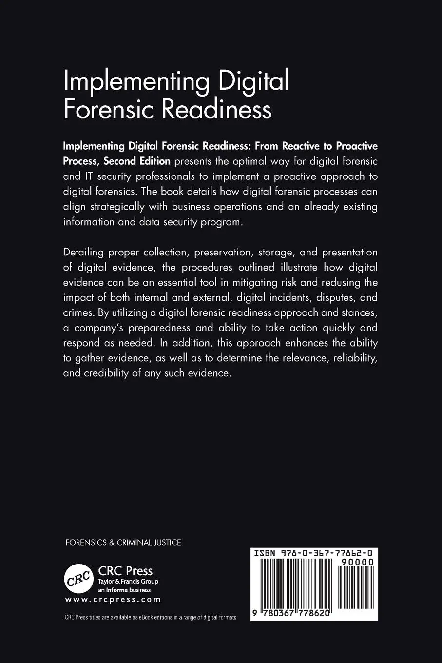 Rückseite: 9780367778620 | Implementing Digital Forensic Readiness | Jason Sachowski | Buch