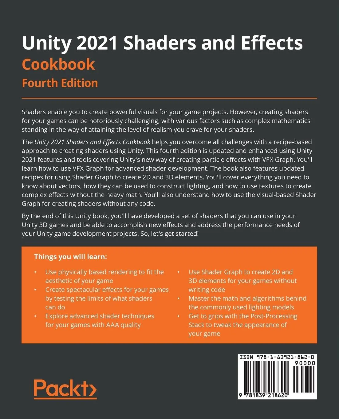 Rückseite: 9781839218620 | Unity 2021 Shaders and Effects Cookbook - Fourth Edition | Doran