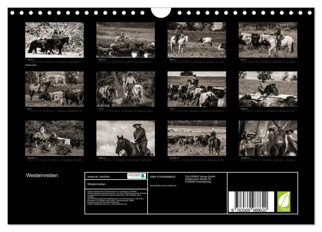 Bild: 9783569988620 | Westernreiten (Wandkalender 2027 DIN A4 quer), CALVENDO Monatskalender