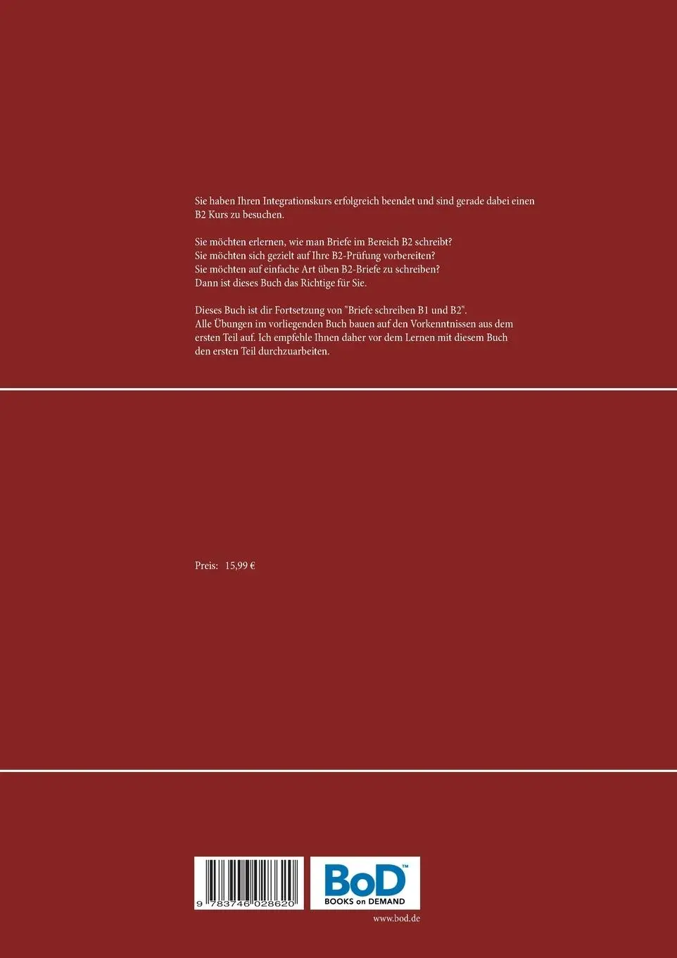 Rückseite: 9783746028620 | Briefe schreiben B2 - Teil 2 | Illya Kozyrev | Taschenbuch | 72 S.
