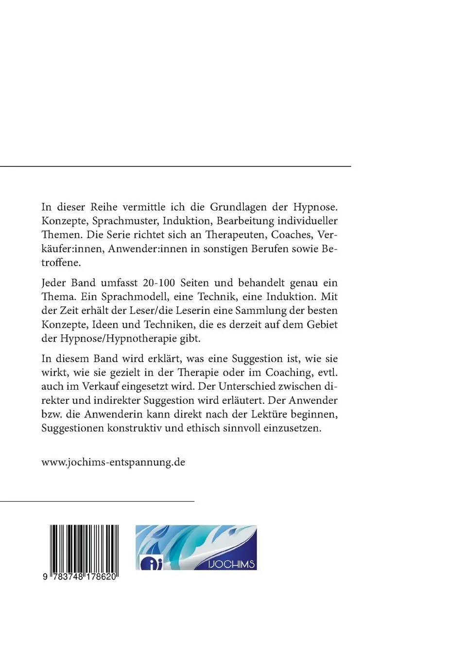 Rückseite: 9783748178620 | Suggestionen - was sie sind und wie sie wirken | Inke Jochims | Buch