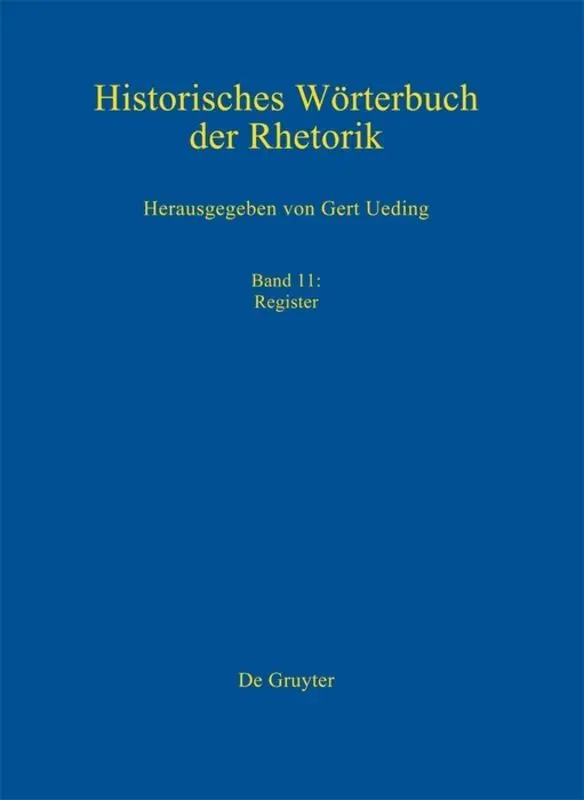 Cover: 9783110268720 | Register | Gert Ueding (u. a.) | Buch | 600 S. | Deutsch | 2014