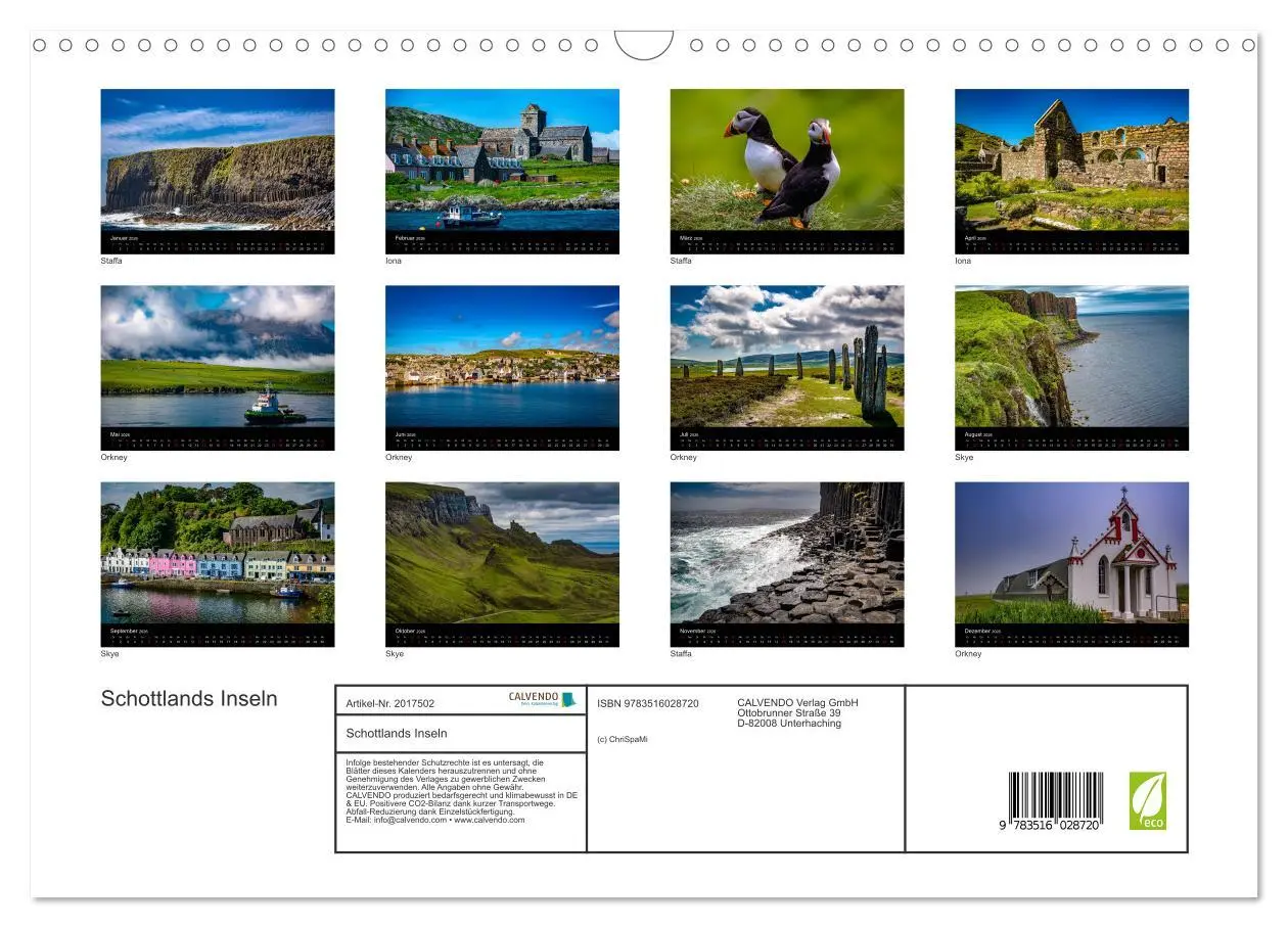 Bild: 9783516028720 | Schottlands Inseln (Wandkalender 2026 DIN A3 quer), CALVENDO...