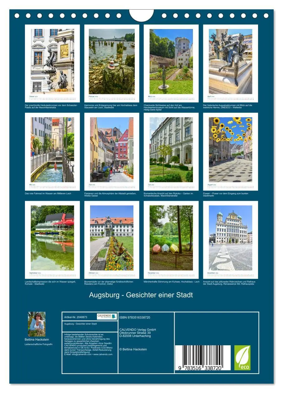 Bild: 9783516338720 | Augsburg - Gesichter einer Stadt (Wandkalender 2026 DIN A4 hoch),...