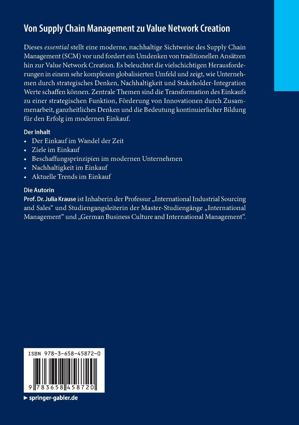 Rückseite: 9783658458720 | Von Supply Chain Management zu Value Network Creation | Julia Krause