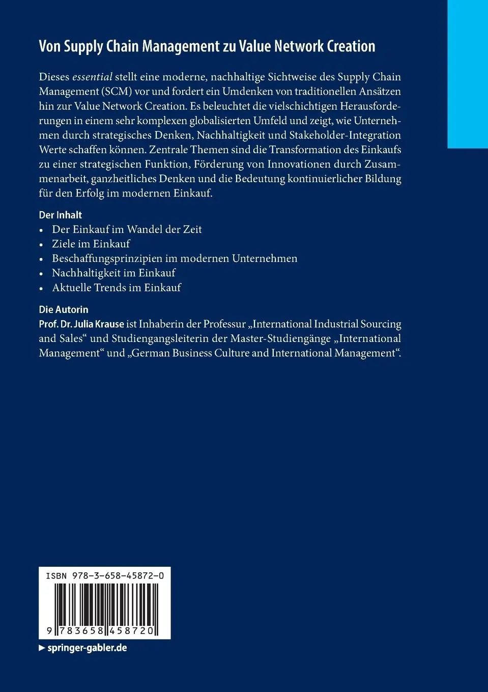 Rückseite: 9783658458720 | Von Supply Chain Management zu Value Network Creation | Julia Krause