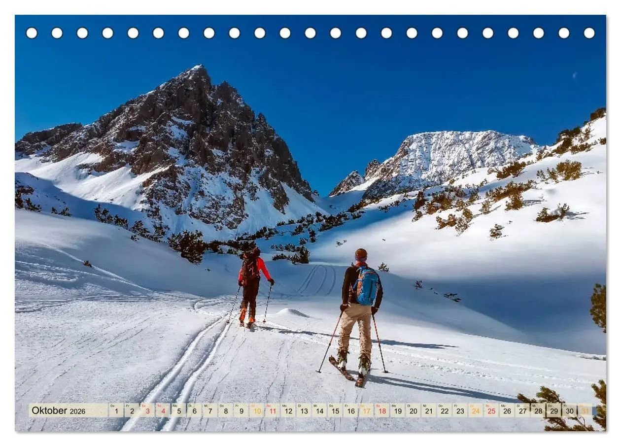 Bild: 9783457858820 | Skifahren - so schön (Tischkalender 2026 DIN A5 quer), CALVENDO...